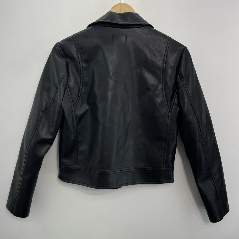 Vestique Faux Leather Jacket Biker Moto Motorcycle Zip Black Womens S - Picture 2 of 11